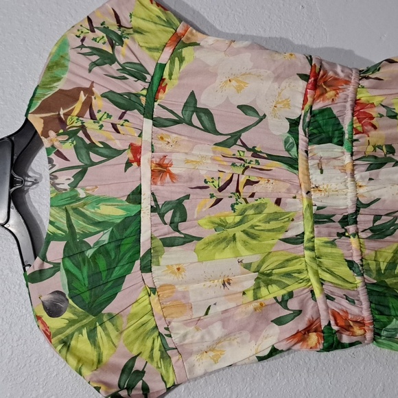 Antonio Melani Vitoria Pink Tropical Print Plunge V-Neck Cap Sleeve Maxi… - Picture 7 of 7